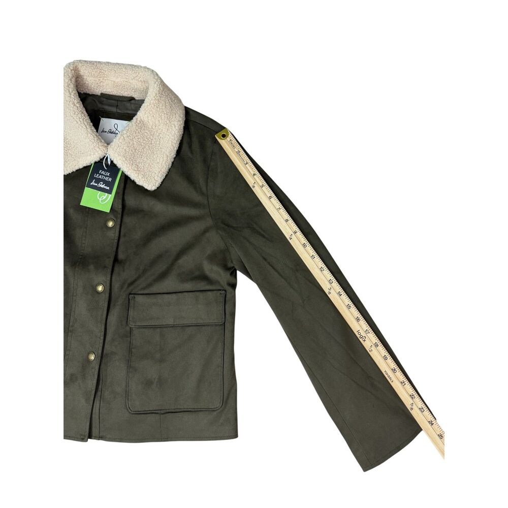 Sam Edelman NWT Olive Green Sherpa Collar Utility Jacket, SIZE M - Picture 5 of 8